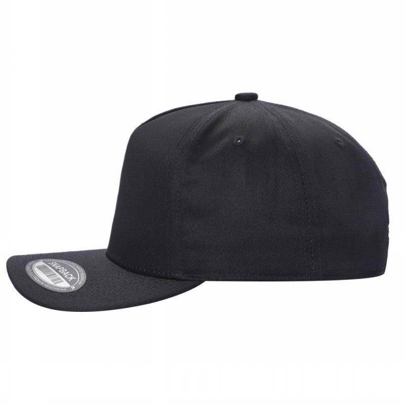 TCBLK-5 Panel Black Color Snapback Baseball Cap - BLACK / GOLD - Burzip Wholesale