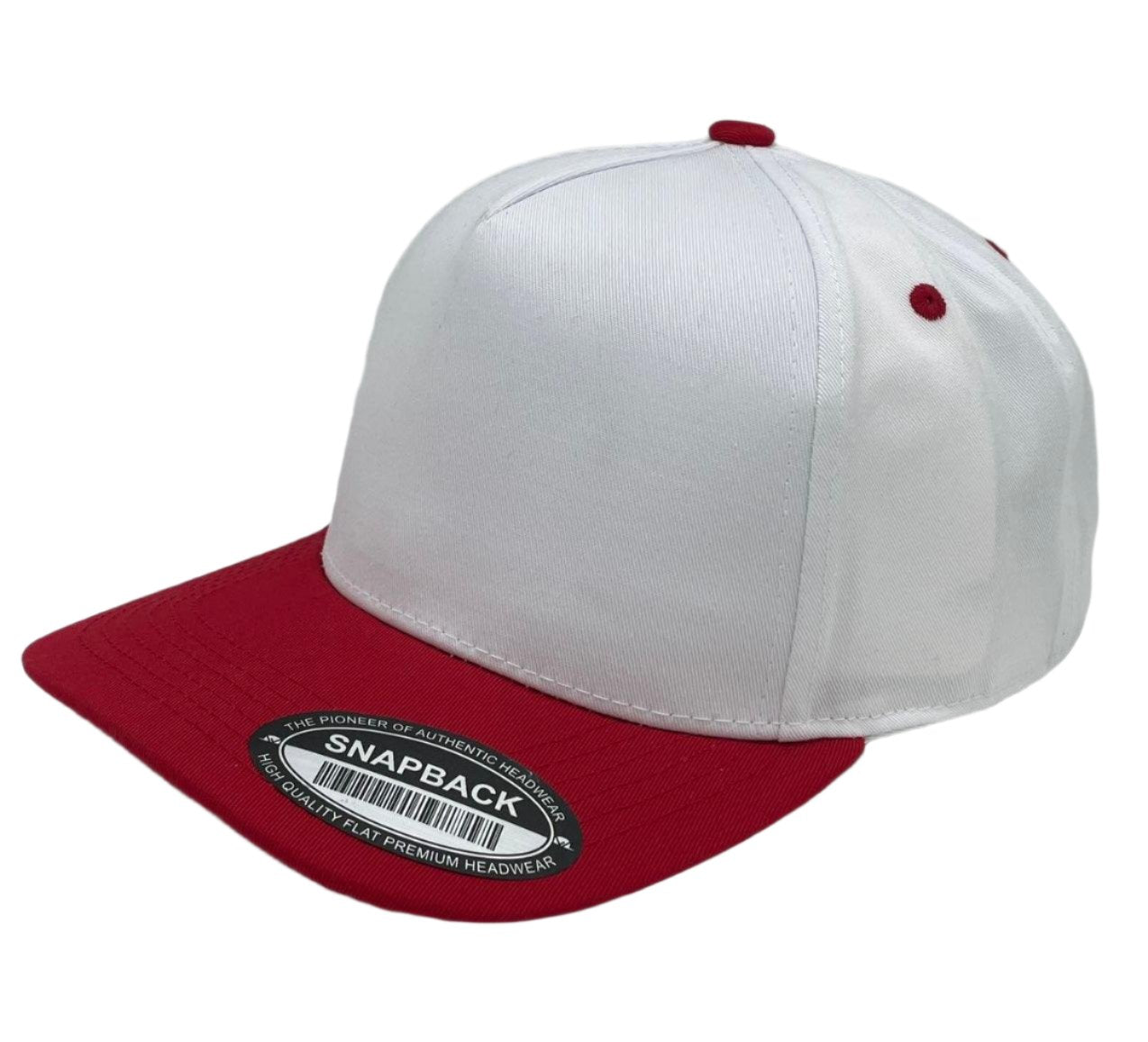 5panel Solid with Under Bill Colored Blank Caps Tcoa - NAVY/RED - Burzip Wholesale
