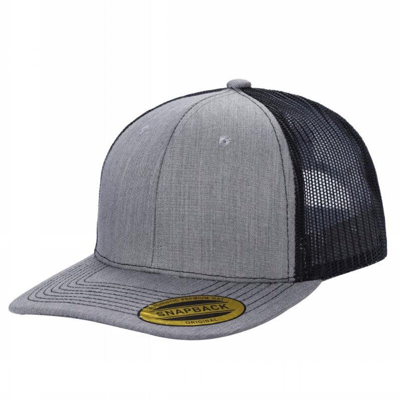 TRTM2-DZ-TWILL FABRIC WITH MESH BACK 2TONE CAPS - Charcoal/blk - Burzip Wholesale