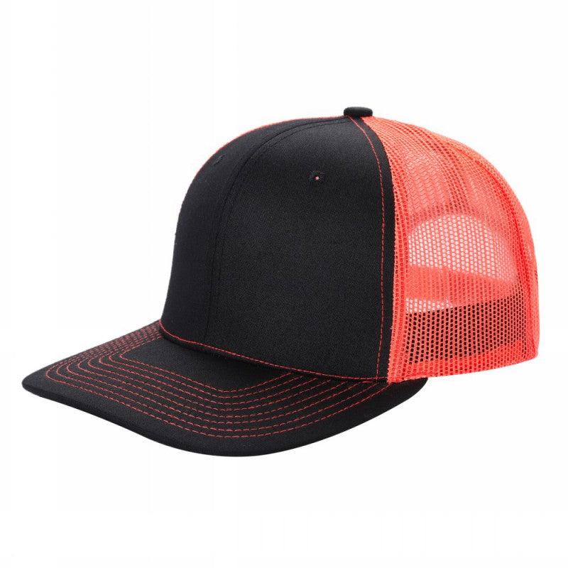 TRTM2-DZ-TWILL FABRIC WITH MESH BACK 2TONE CAPS - Charcoal/n.pink - Burzip Wholesale
