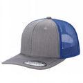 TRTM2-DZ-TWILL FABRIC WITH MESH BACK 2TONE CAPS - H.grey/d.green - Burzip Wholesale