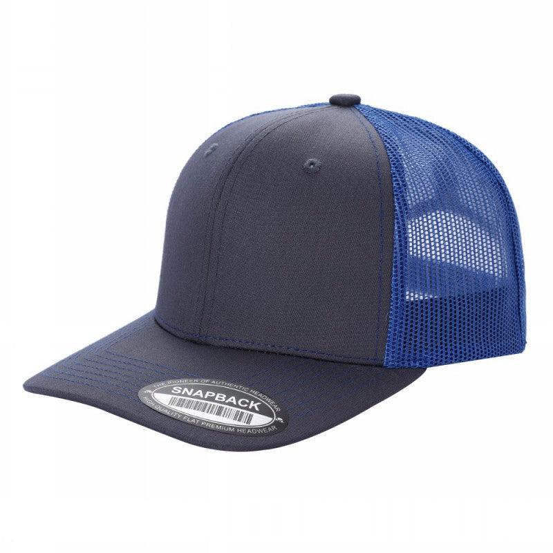TRTM2-DZ-TWILL FABRIC WITH MESH BACK 2TONE CAPS - Roy/orange - Burzip Wholesale