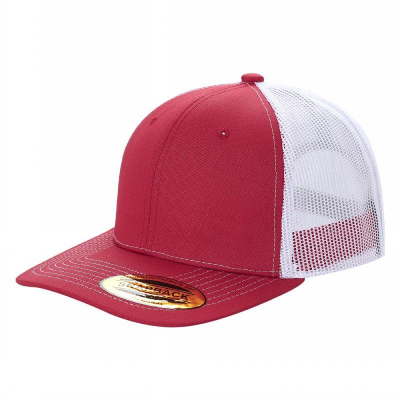 TRTM2-DZ-TWILL FABRIC WITH MESH BACK 2TONE CAPS - Roy/wht - Burzip Wholesale