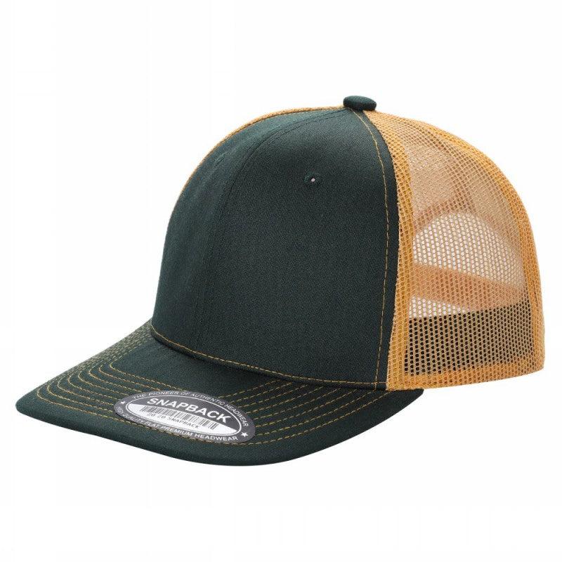 TRTM2-DZ-TWILL FABRIC WITH MESH BACK 2TONE CAPS - Blk/n.yellow - Burzip Wholesale