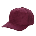 5panel Whole Suede Fabric Snapback Blank Hats 5suede - WINE - Burzip Wholesale